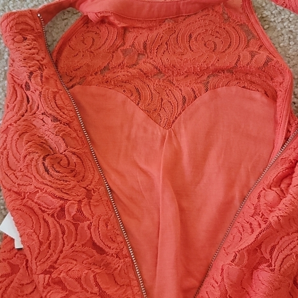 NWT Patterson J. Kincaid | Orange Lace Halter Top Size Large - Picture 6 of 7